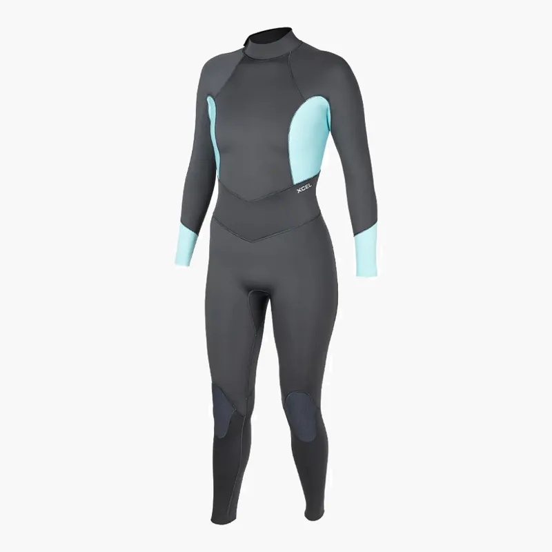 Xcel Womens 3/2 Axis Back Zip Wetsuit Graphite Blue-1
