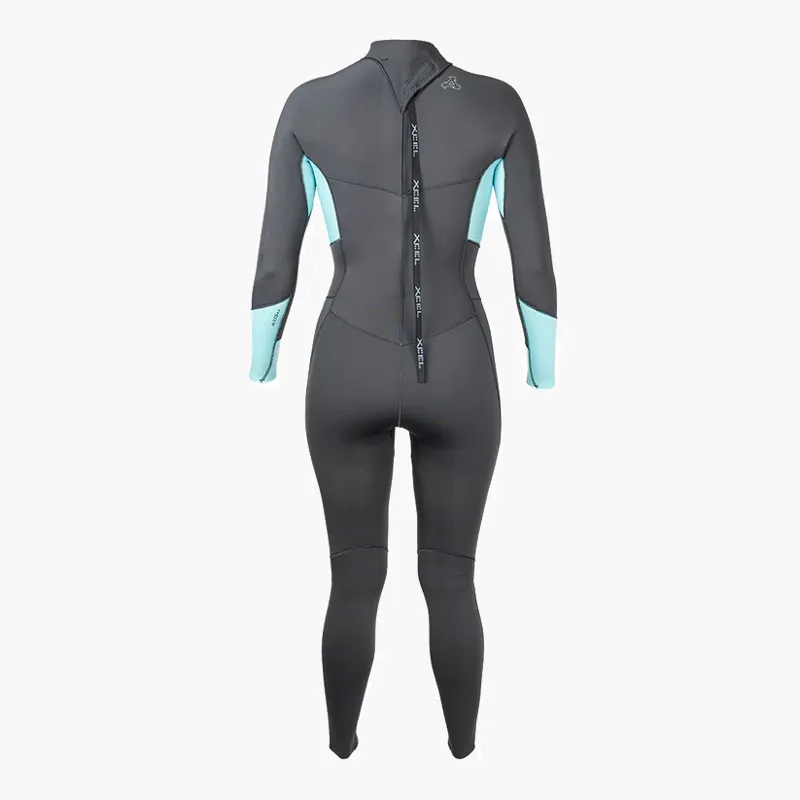 Xcel Womens 3/2 Axis Back Zip Wetsuit Graphite Blue-2