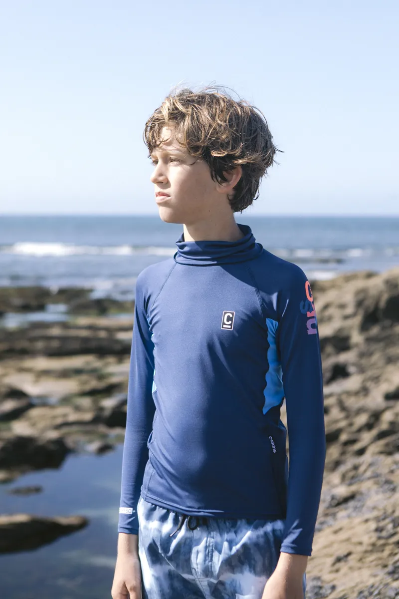 C-Skins NuWave Junior Long Sleeve UV Rash X Vest Slate-4