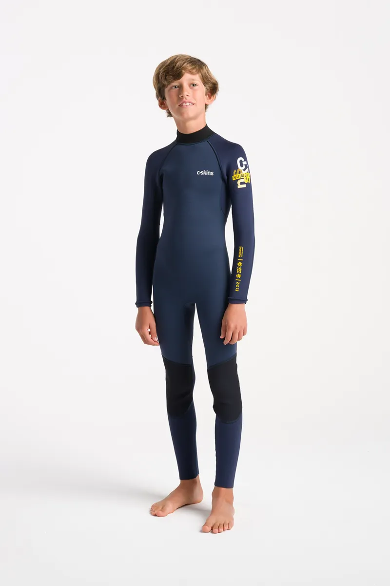 C-Skins NuWave Junior Element 3/2 Back Zip Wetsuit Bluestone