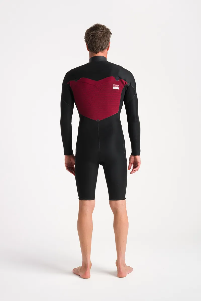 C-Skins Mens Session 3/2 Chest Zip Spring Wetsuit Black/Meteor-2