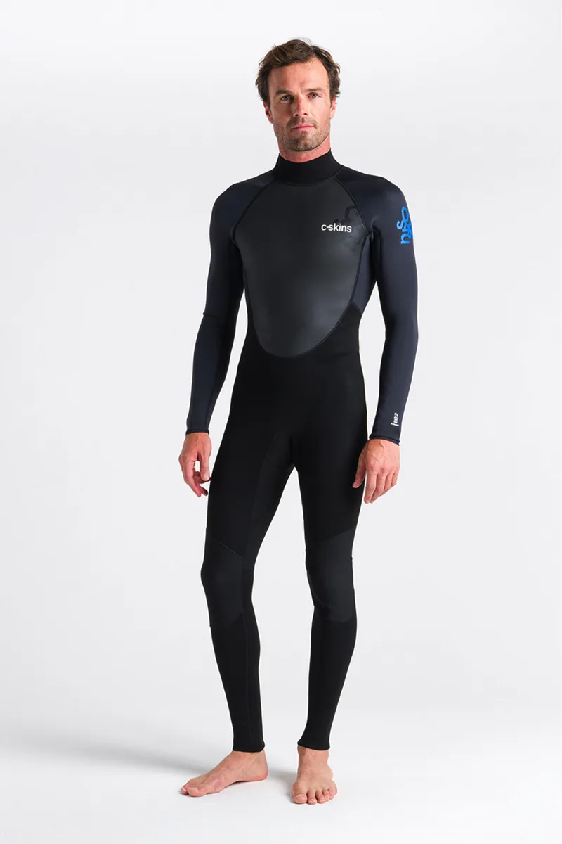 C-Skins Mens Element 3/2 Back Zip Wetsuit Black