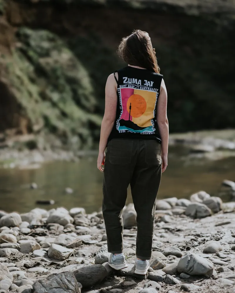 Zuma Jay Womens Sunset Vest Tank Top Black-3