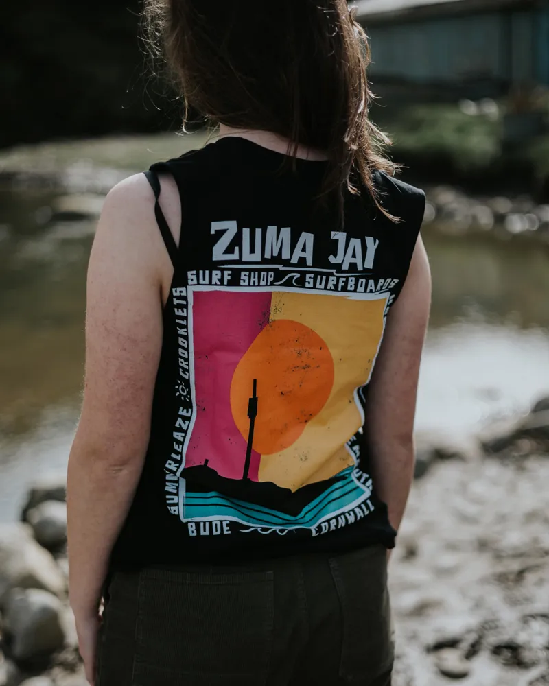 Zuma Jay Womens Sunset Vest Tank Top Black-2