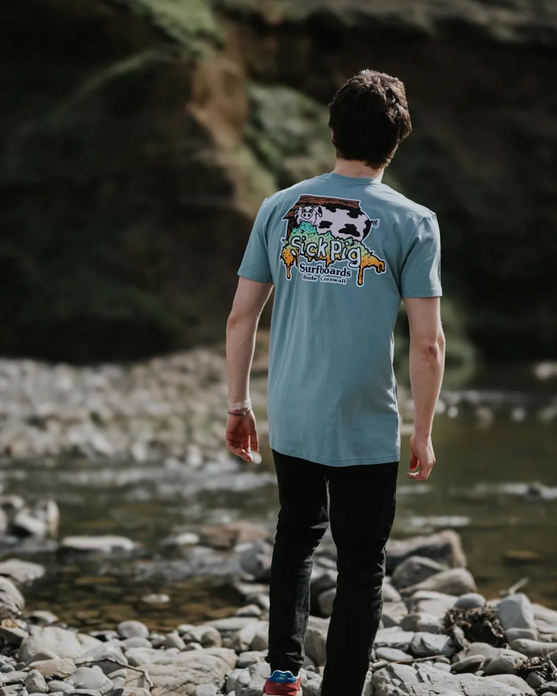 Sick Pig Puking Tee Mineral-4