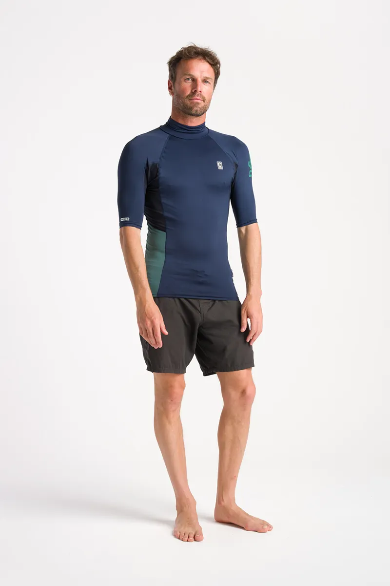C-Skins NuWave Mens Short Sleeve UV Rash X Vest Bluestone