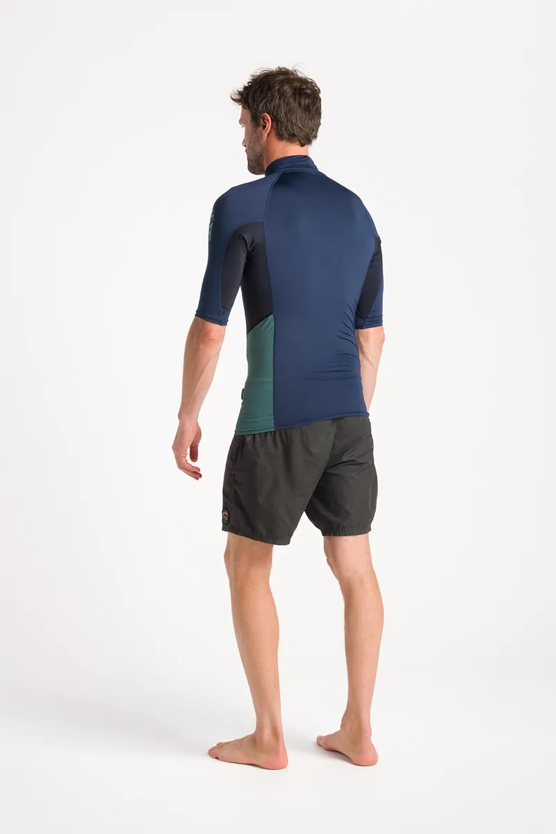 C-Skins NuWave Mens Short Sleeve UV Rash X Vest Bluestone-1