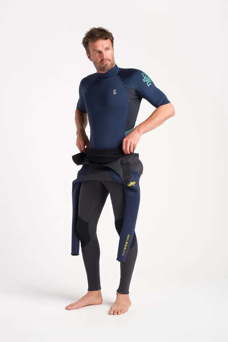 C-Skins NuWave Mens Short Sleeve UV Rash X Vest Bluestone-2