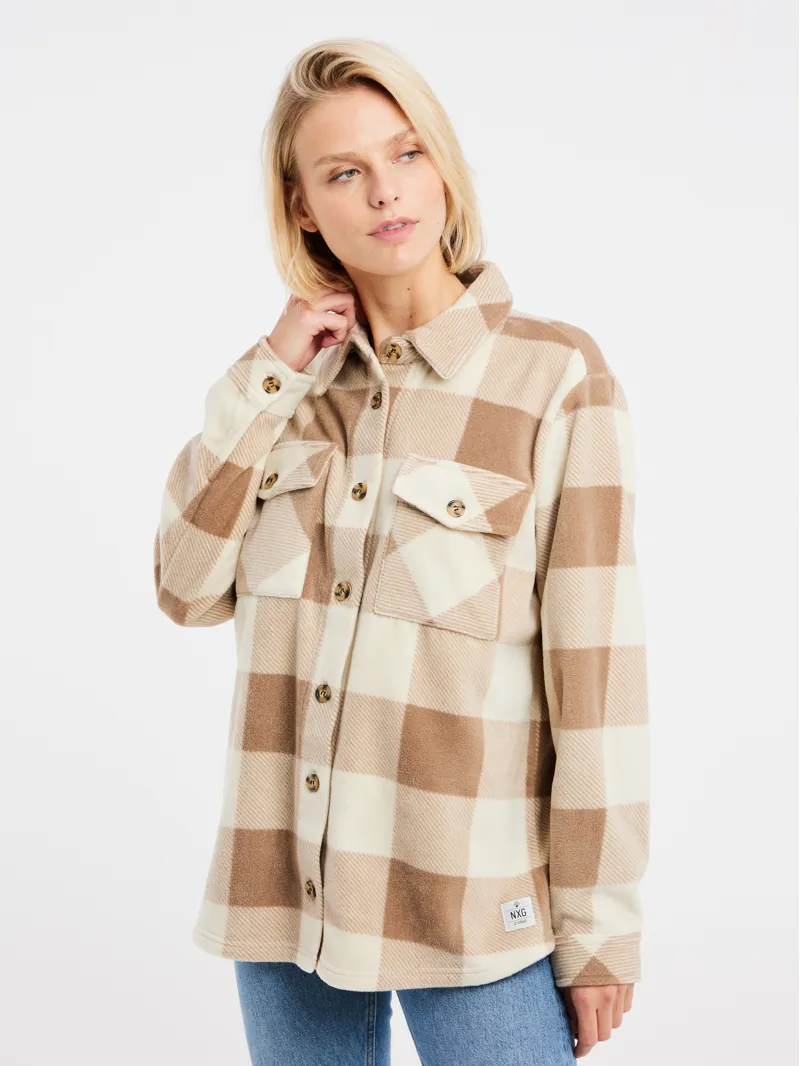 Protest NXGCelestra Womens Longsleeve Overshirt Kitoffwhite