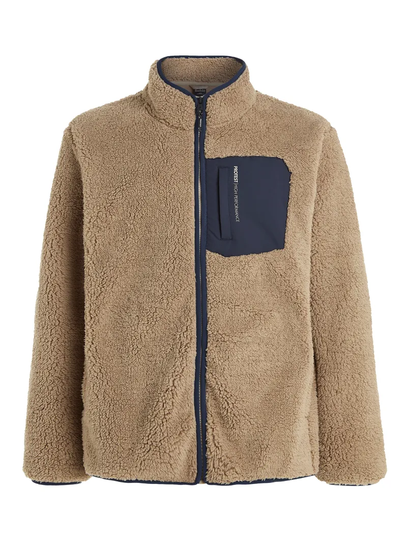 Protest PrtTave Full Zip Teddy Fleece Bamboo Beige-5