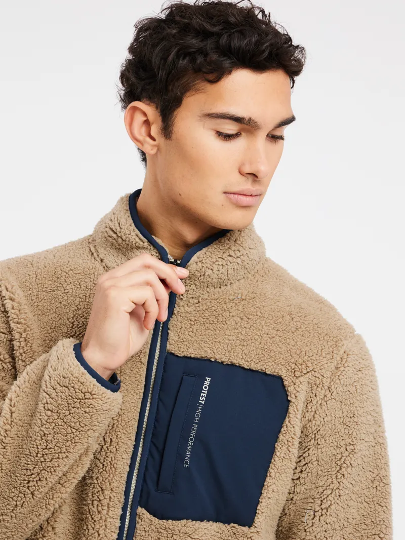 Protest PrtTave Full Zip Teddy Fleece Bamboo Beige-2