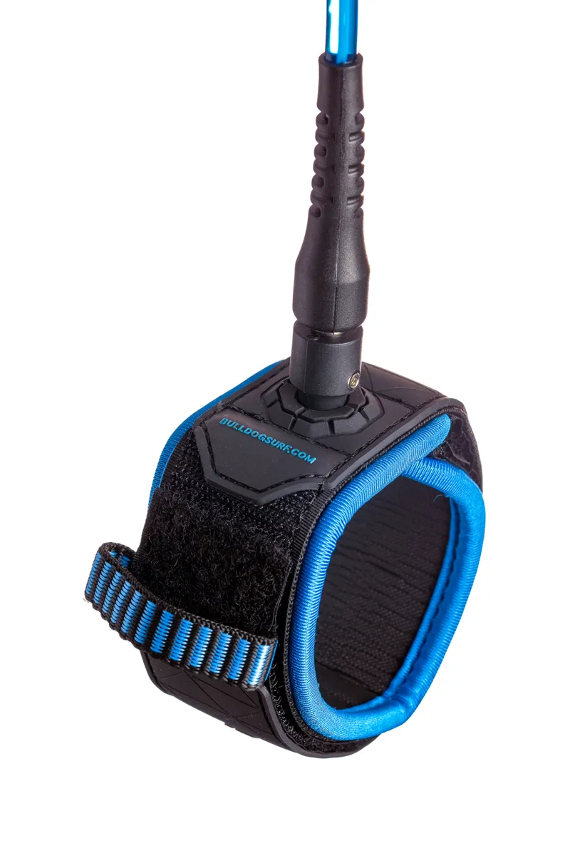 Bulldog Ankle Leash Black/Cyan-2