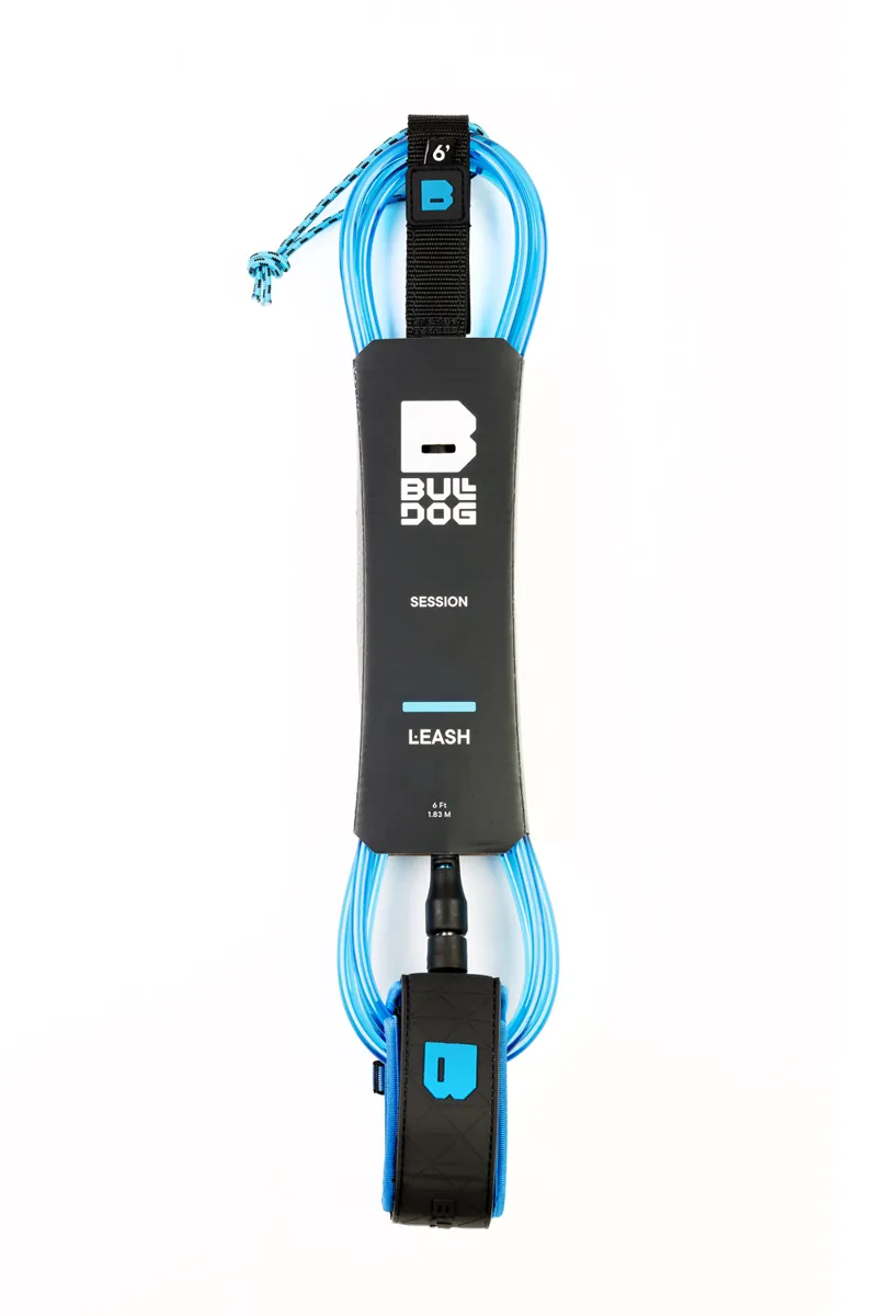 Bulldog Ankle Leash Black/Cyan