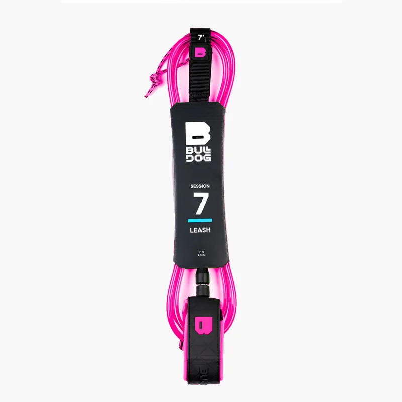 Bulldog Ankle Leash Black/Magenta-1