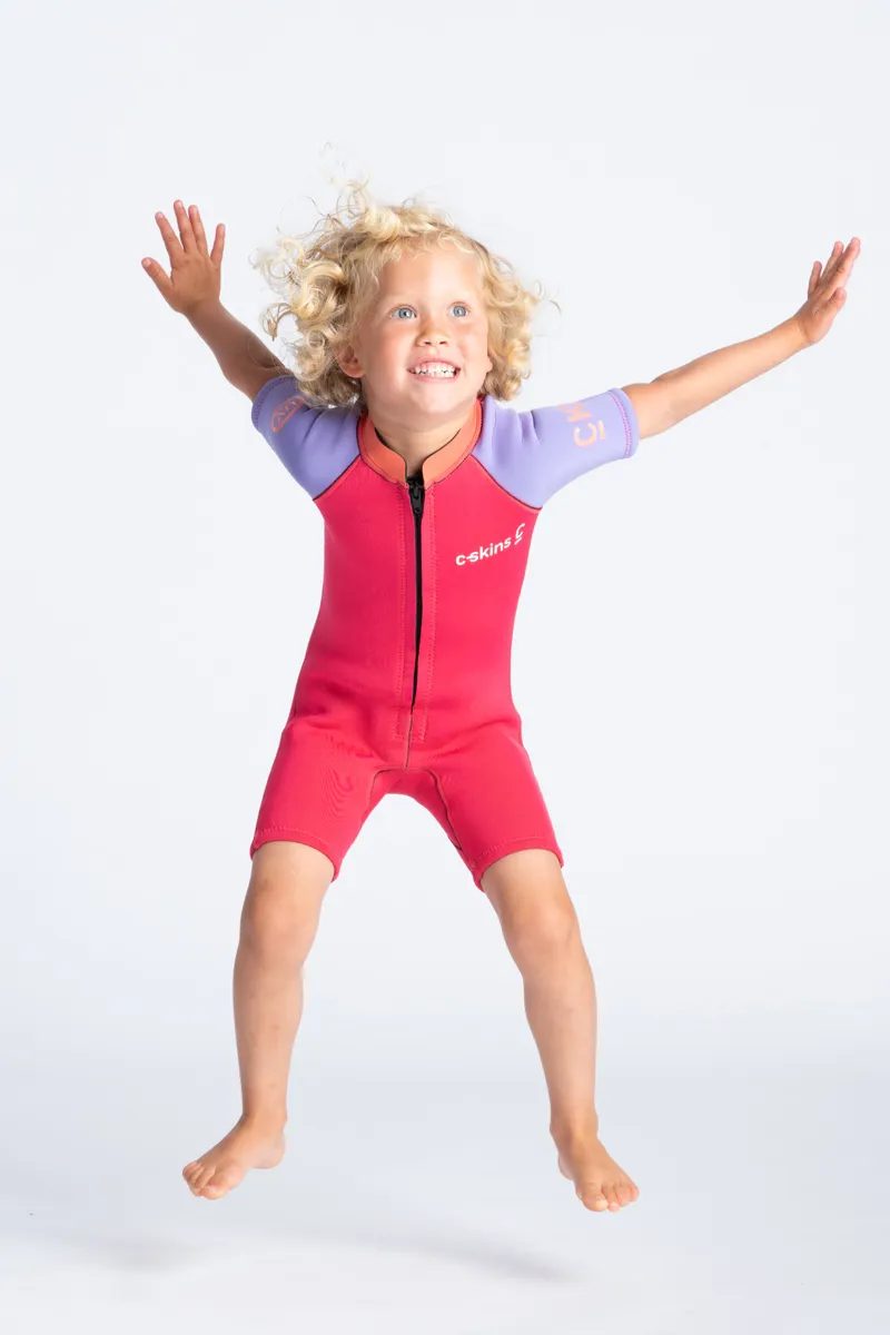C-Skins C-Kid Baby Shorty Wetsuit Coral/Lilac-2