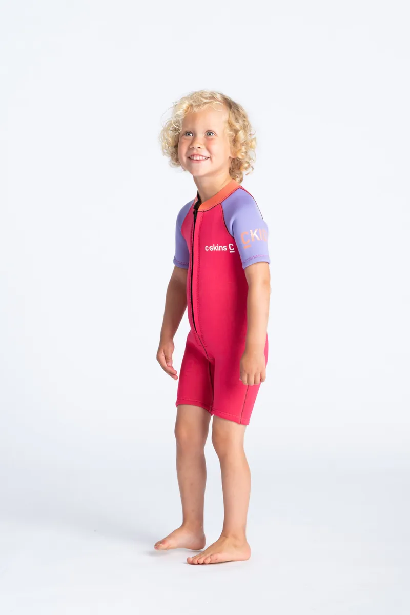 C-Skins C-Kid Baby Shorty Wetsuit Coral/Lilac-3