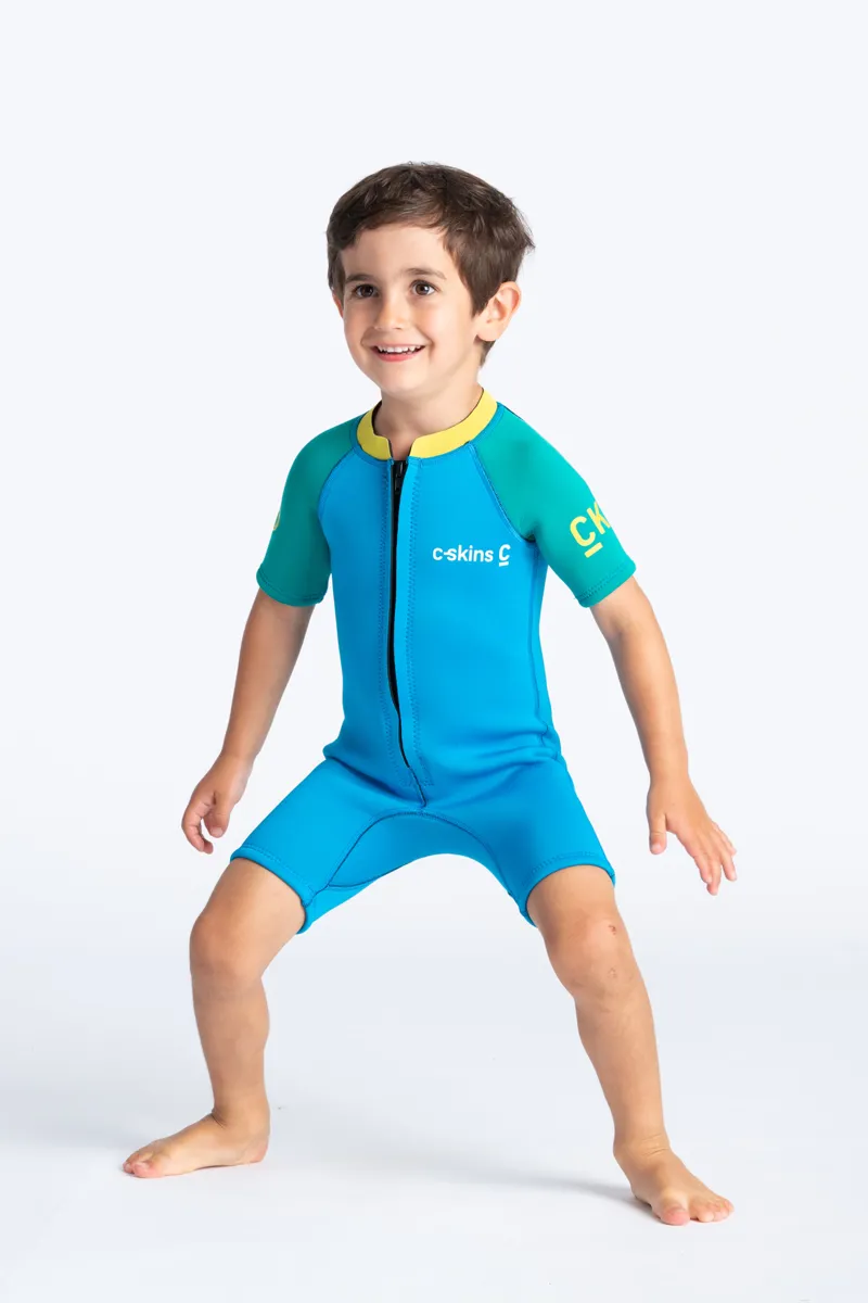 C-Skins C-Kid Baby Shorty Wetsuit Cyan/Green-2