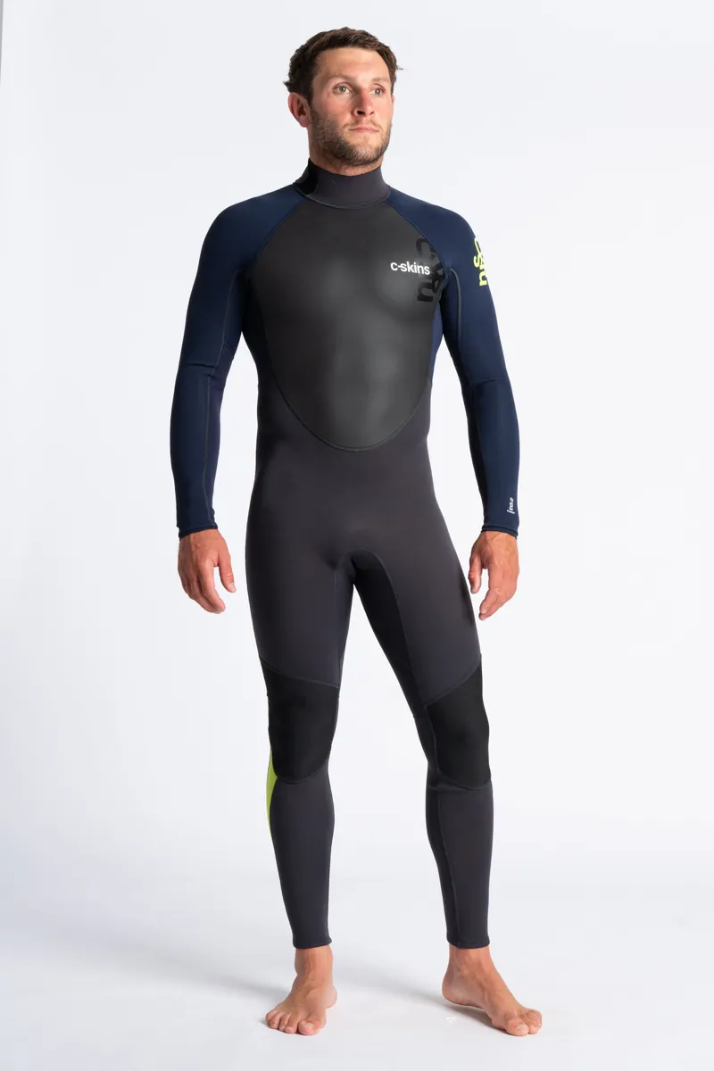 C-Skins Mens Element 3/2 Back Zip Wetsuit Anthracite/Slate
