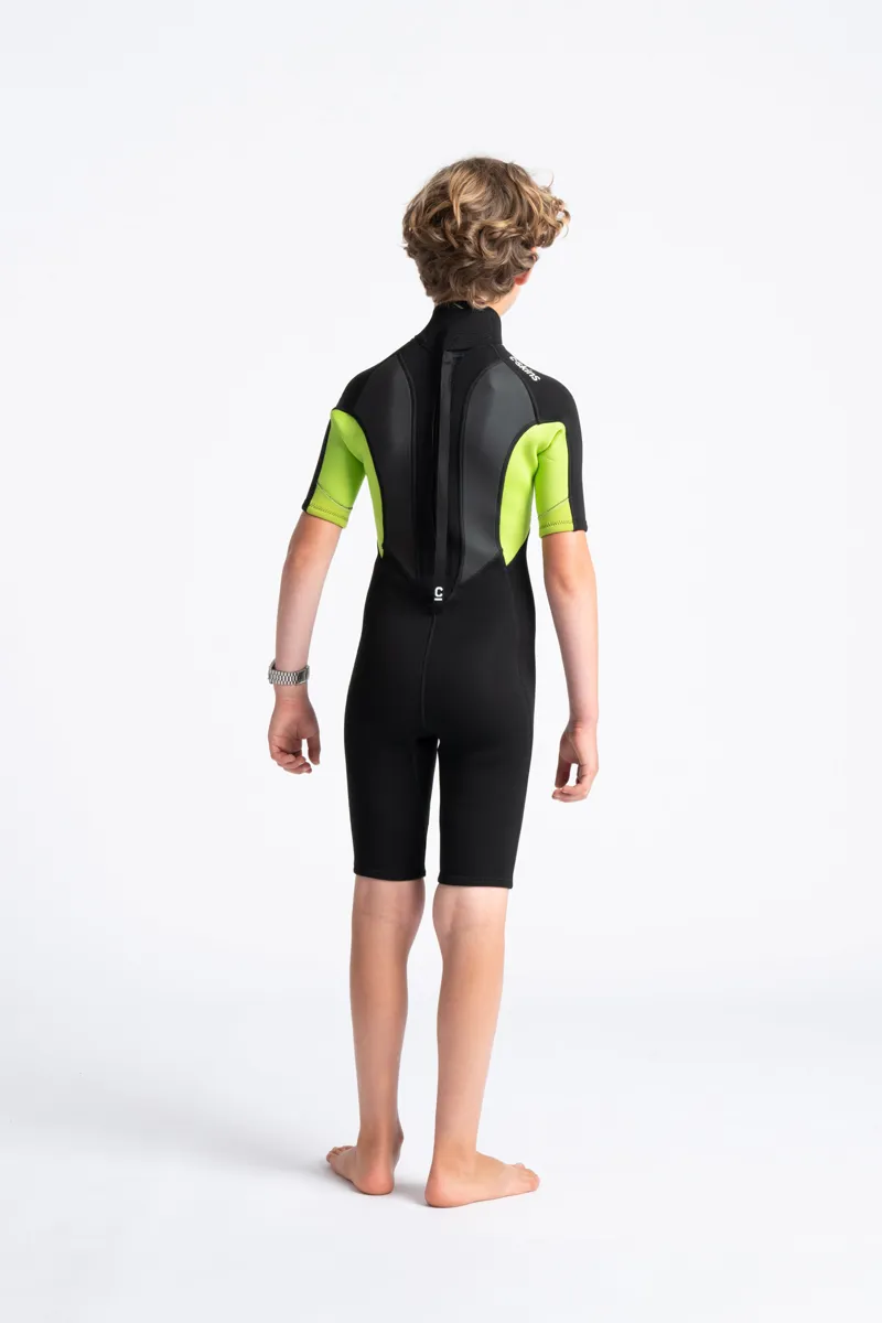 C-Skins Junior Element 3/2 Shorty Wetsuit Black/Lime-3