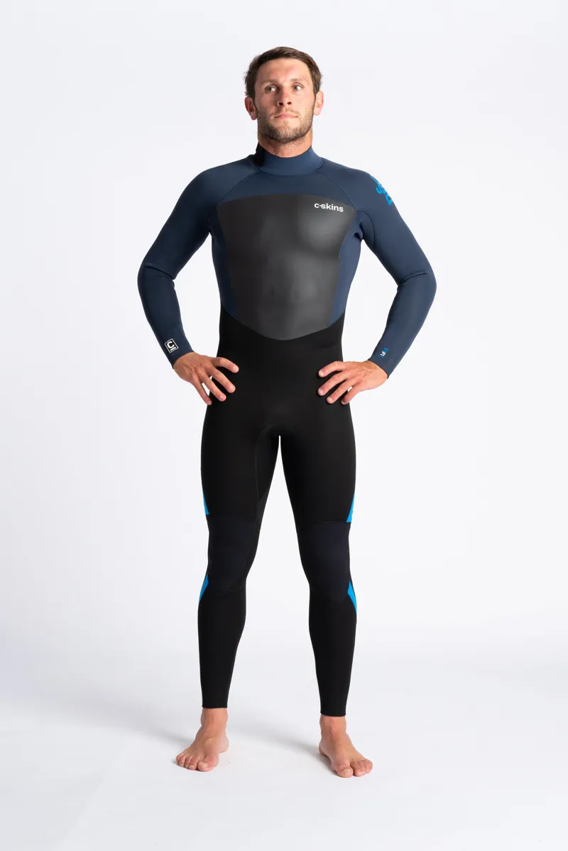 C-Skins Mens Legend 3/2 Back Zip Wetsuit Black/Bluestone-4