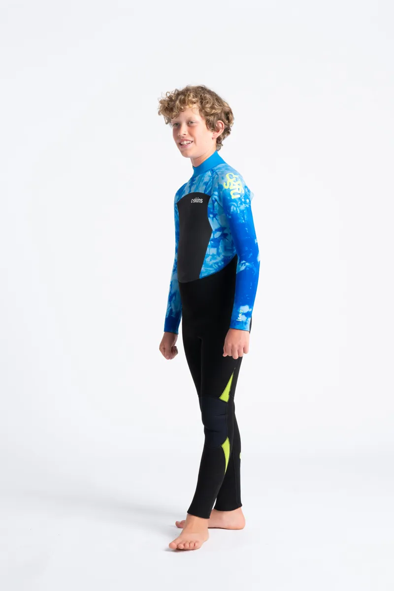 C-Skins Junior Legend 4/3 Back Zip Wetsuit Black/Blue-2