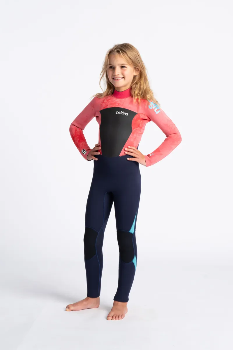 C-Skins Junior Legend 4/3 Back Zip Wetsuit Slate/Coral