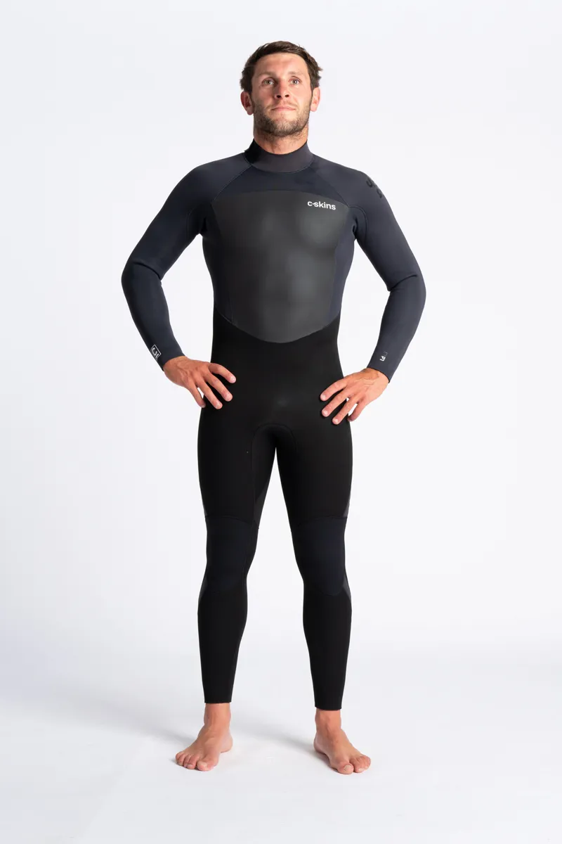 C-Skins Mens Legend 4/3 Back Zip Wetsuit Black/Anthracite
