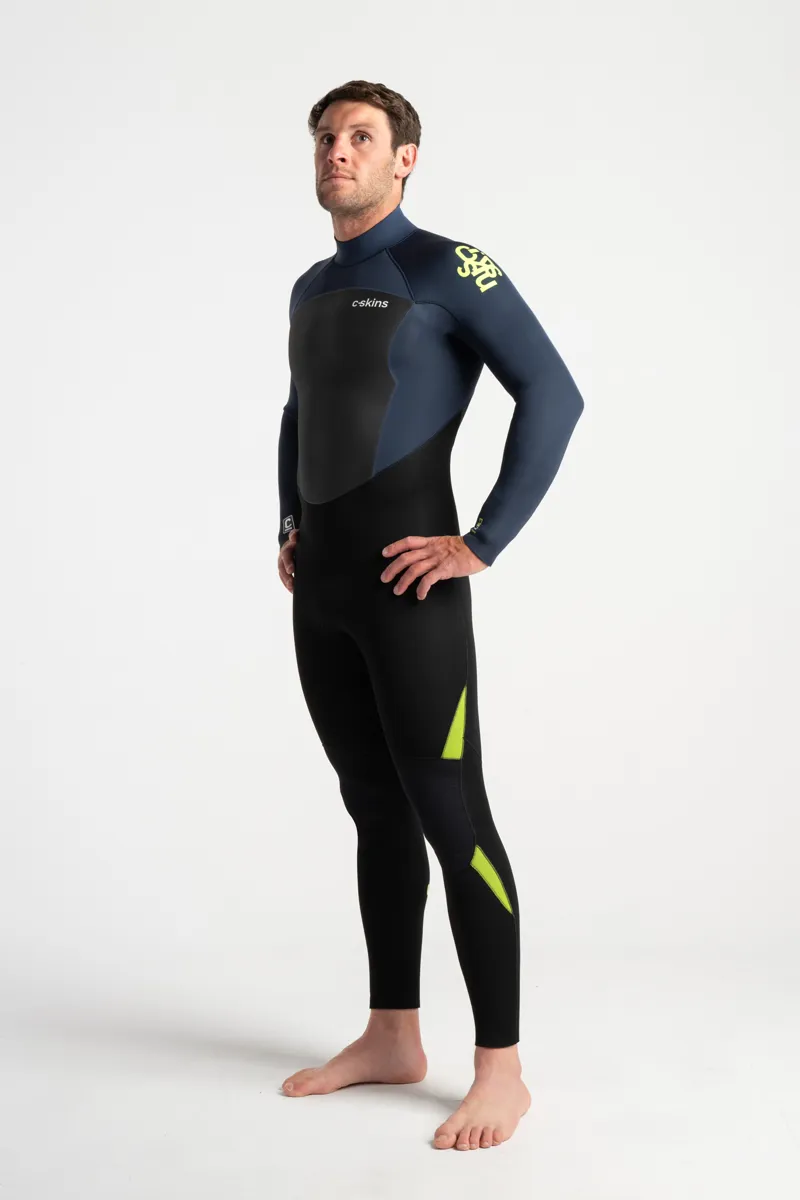C-Skins Mens Legend 4/3 Back Zip Wetsuit Black/Bluestone-2