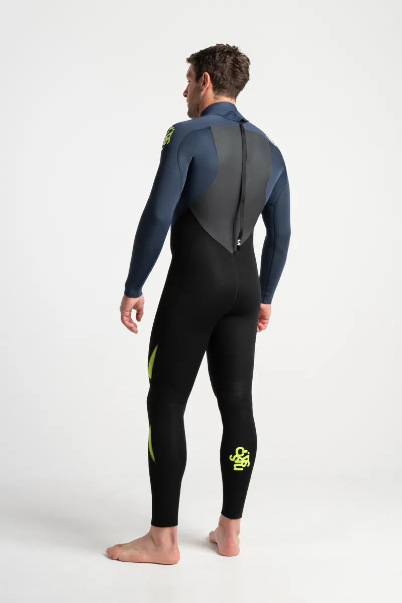 C-Skins Mens Legend 4/3 Back Zip Wetsuit Black/Bluestone-3
