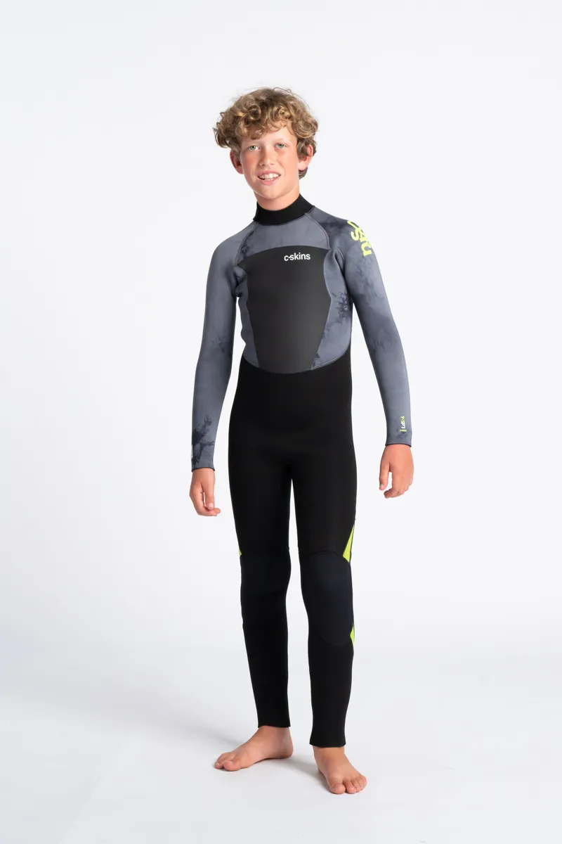C-Skins Junior Legend 5/4 Back Zip Wetsuit Tie Dye/Lime