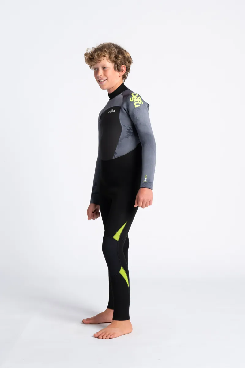 C-Skins Junior Legend 5/4 Back Zip Wetsuit Tie Dye/Lime-4