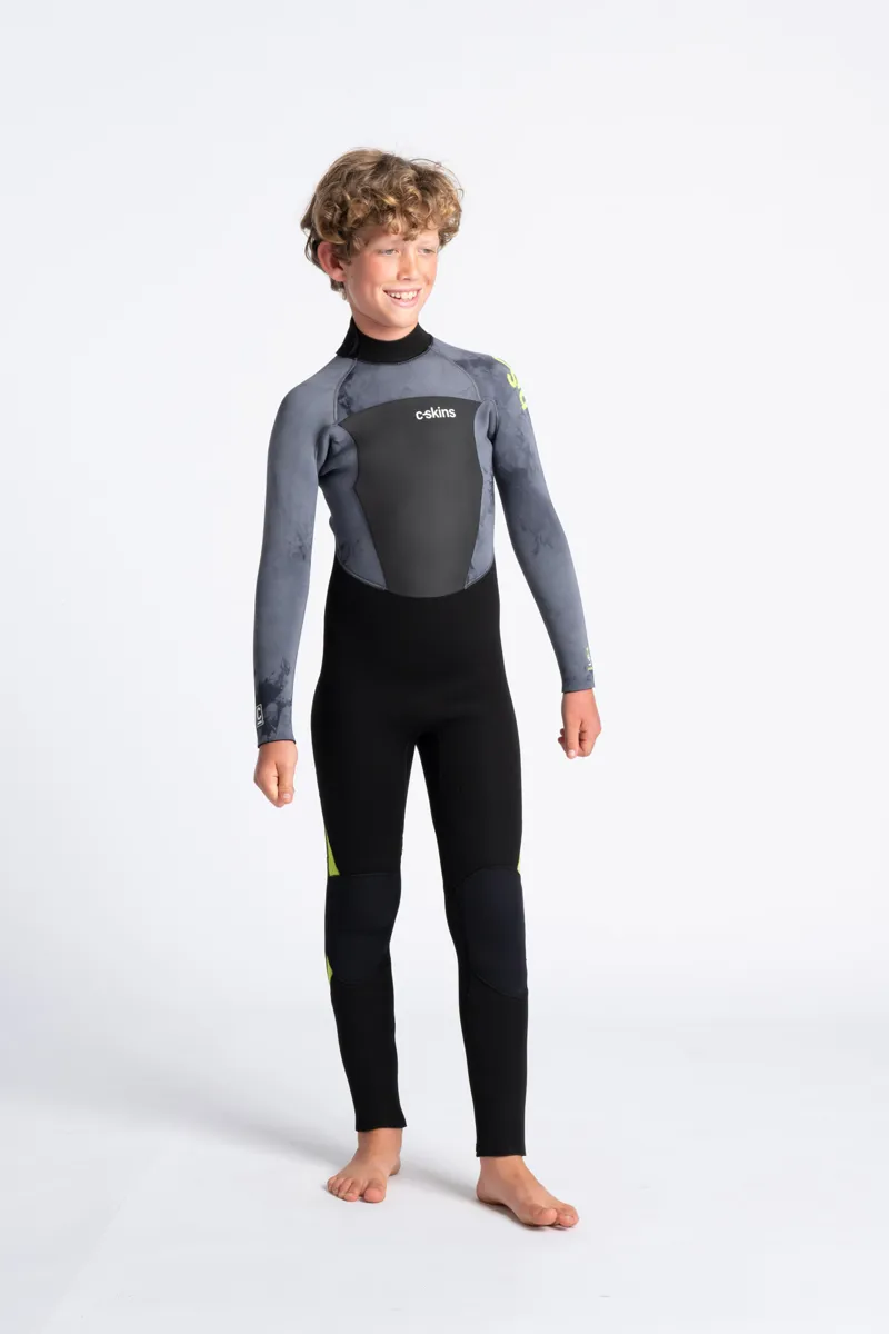C-Skins Junior Legend 5/4 Back Zip Wetsuit Tie Dye/Lime-1