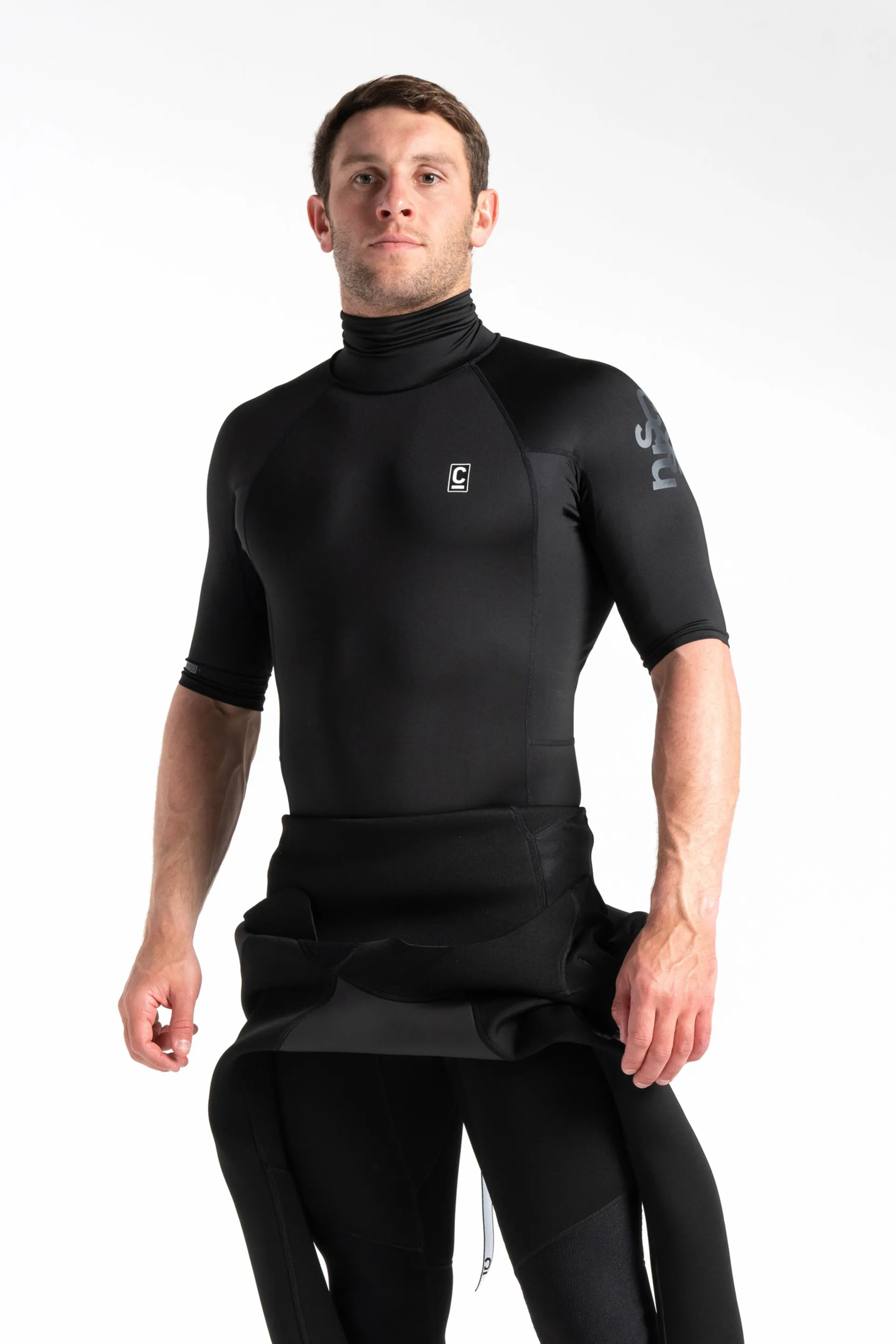 C-SKINS MENS SHORT SLEEVE UV RASH VEST BLACK