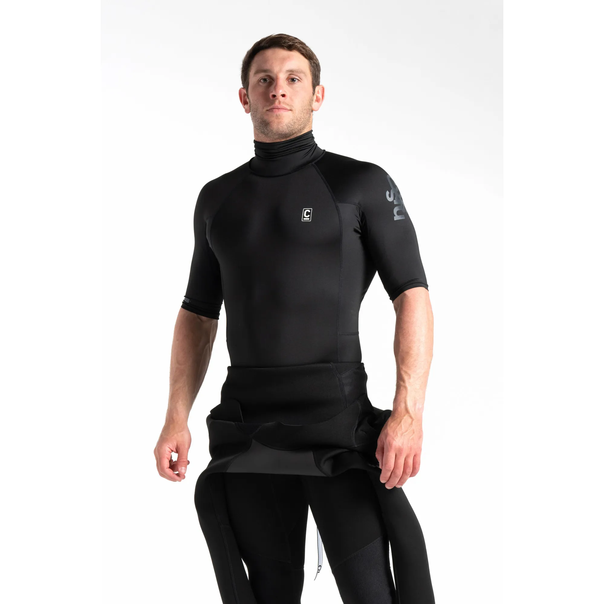 C-SKINS MENS SHORT SLEEVE UV RASH VEST BLACK