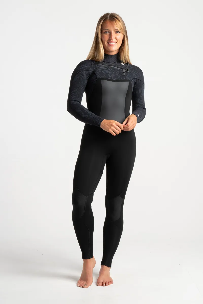 C-Skins Womens 4/3 ReWired Chest Zip Wetsuit Black/Shade-1