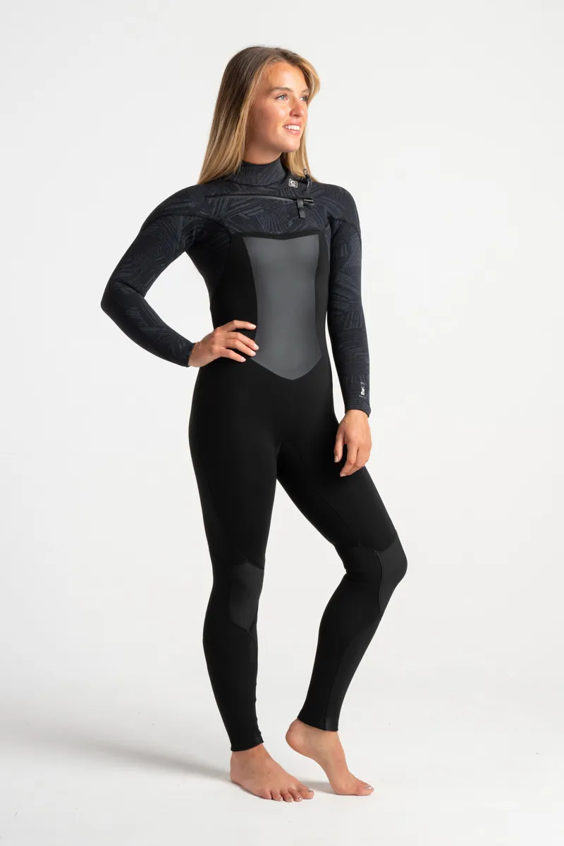 C-Skins Womens 4/3 ReWired Chest Zip Wetsuit Black/Shade