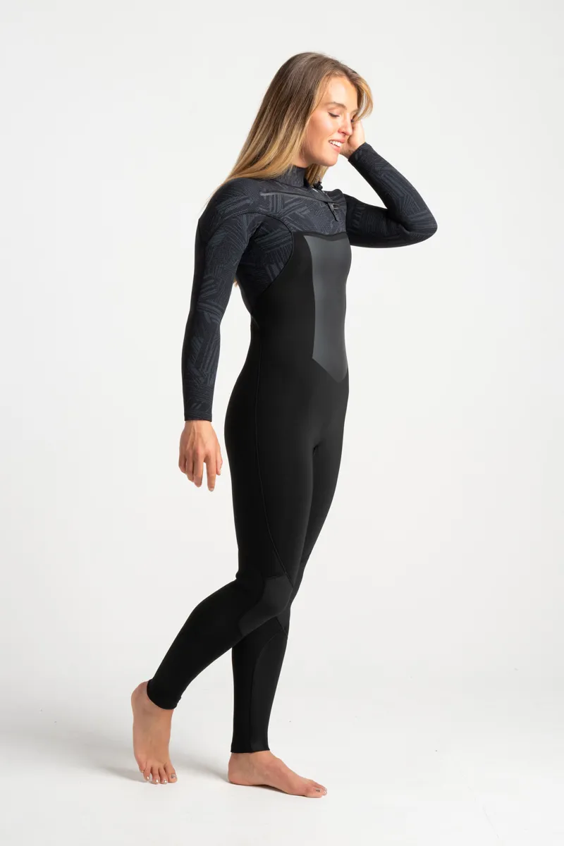 C-Skins Womens 4/3 ReWired Chest Zip Wetsuit Black/Shade-3