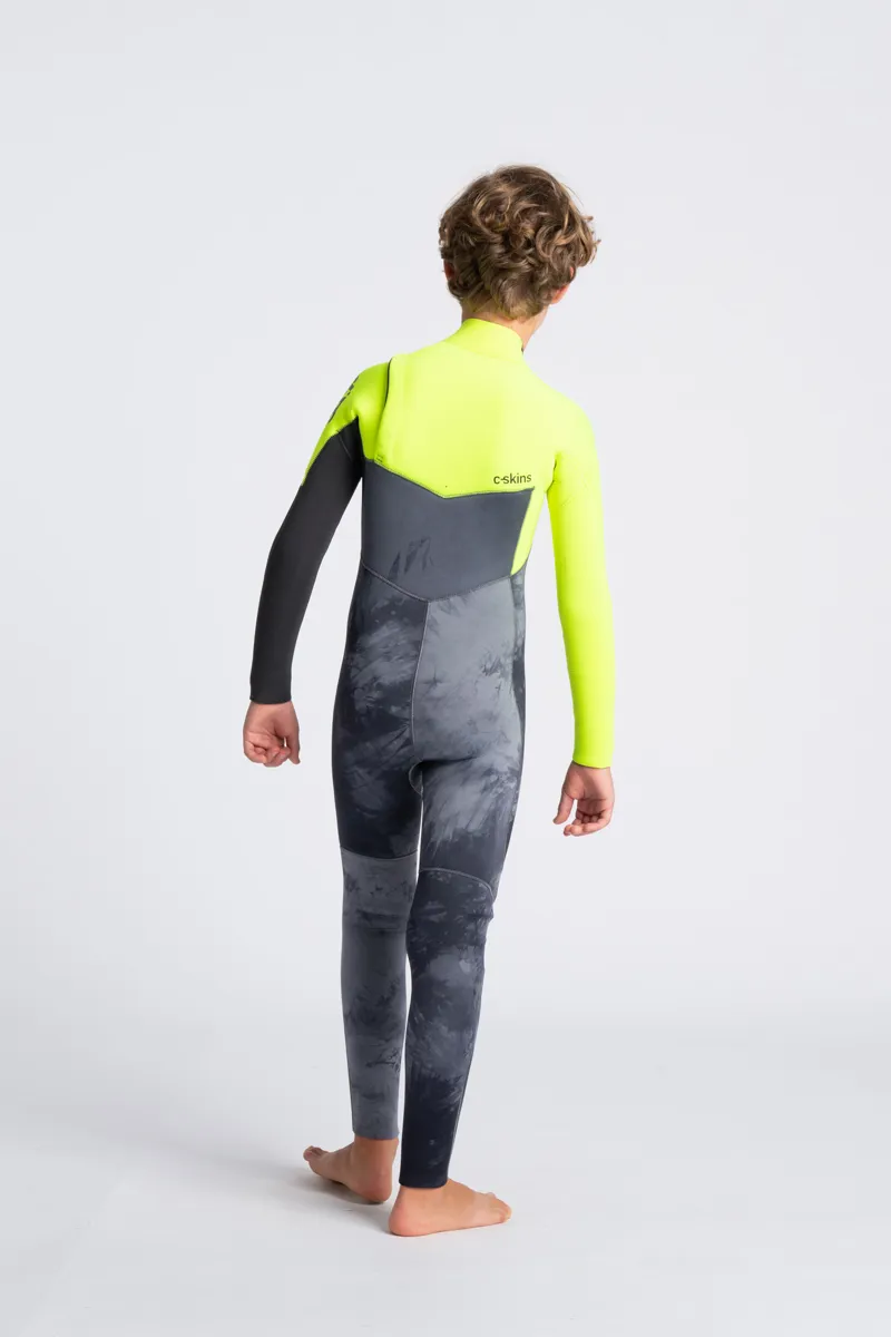 C-Skins Junior Session 4/3 Chest Zip Wetsuit Yellow/Graphite-3