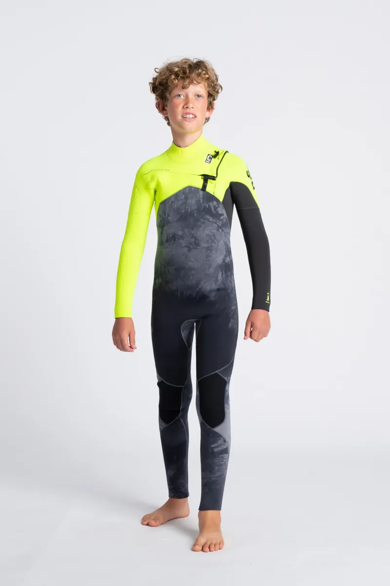 C-Skins Junior Session 4/3 Chest Zip Wetsuit Yellow/Graphite