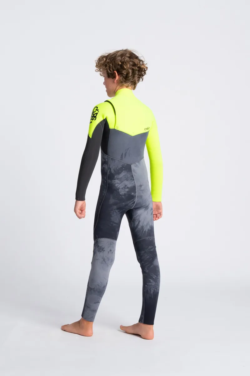 C-Skins Junior Session 4/3 Chest Zip Wetsuit Yellow/Graphite-1