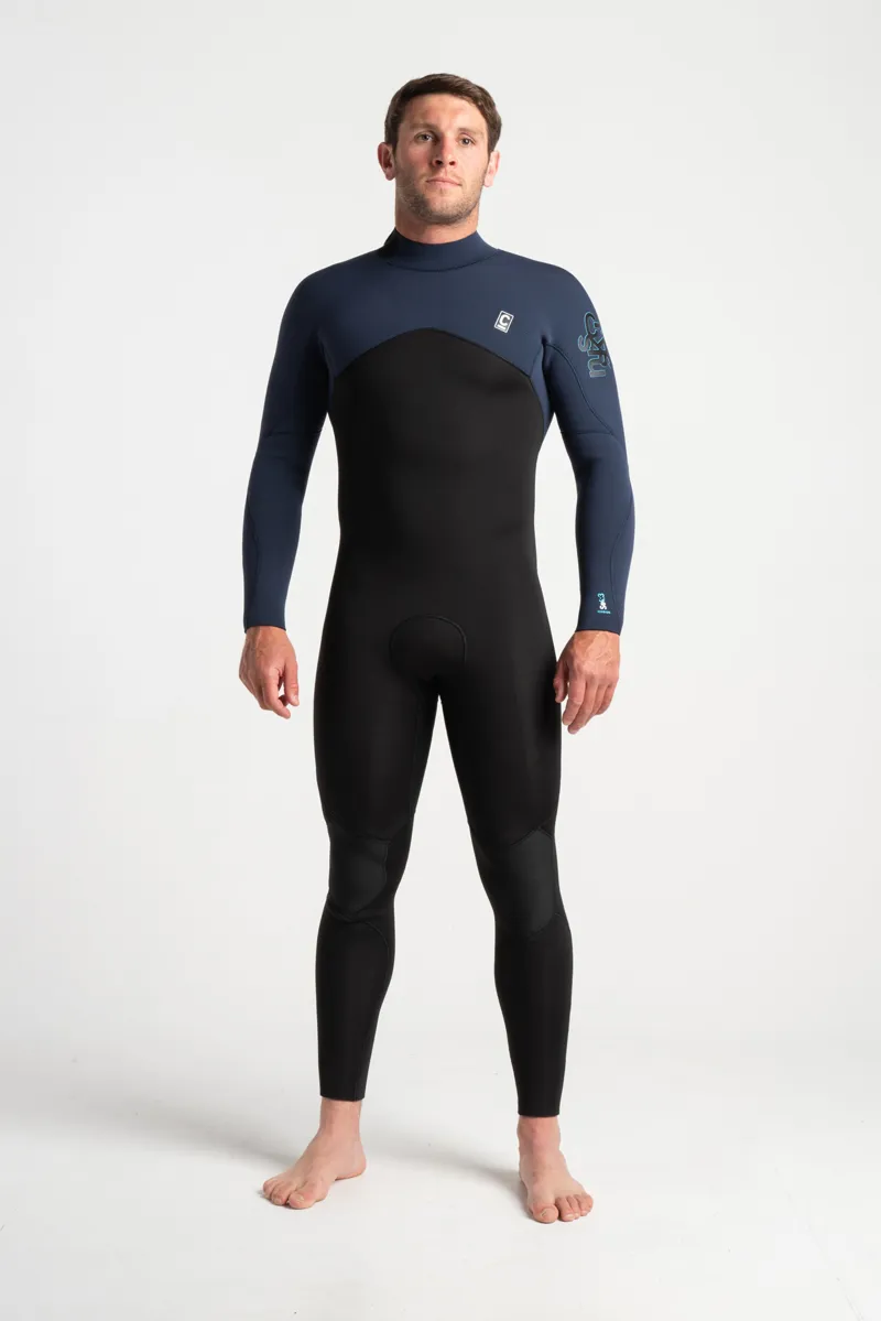 C-Skins Mens Session 4/3 Back Zip Wetsuit Black/Slate