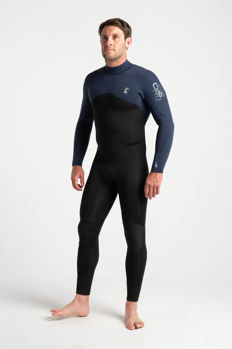 C-Skins Mens Session 4/3 Back Zip Wetsuit Black/Slate-4