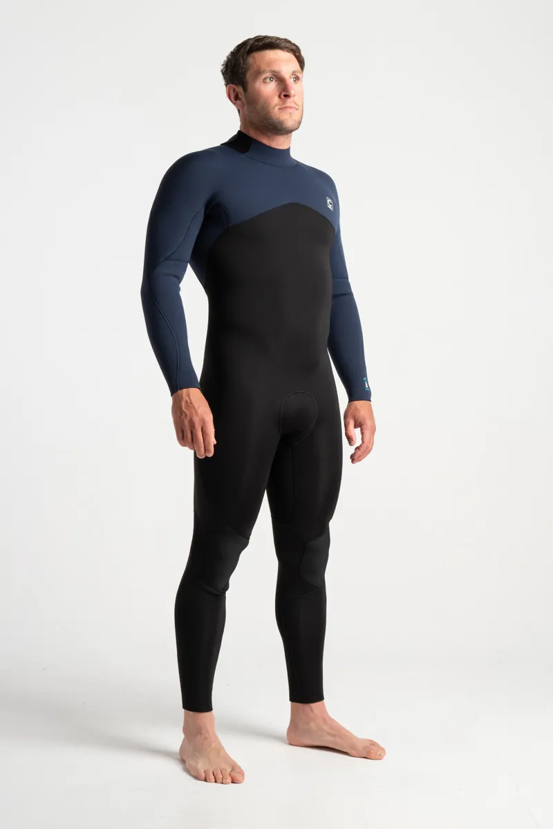 C-Skins Mens Session 4/3 Back Zip Wetsuit Black/Slate-2
