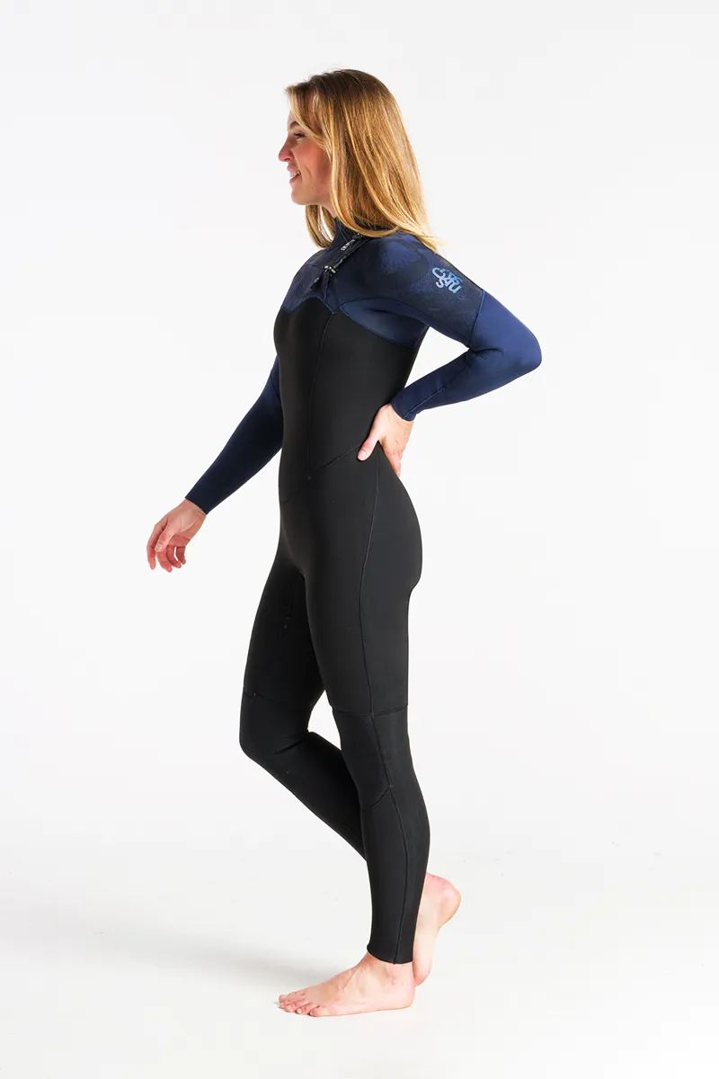 C-Skins Womens Solace 4/3 Chest Zip Wetsuit Black/Bluestone-2
