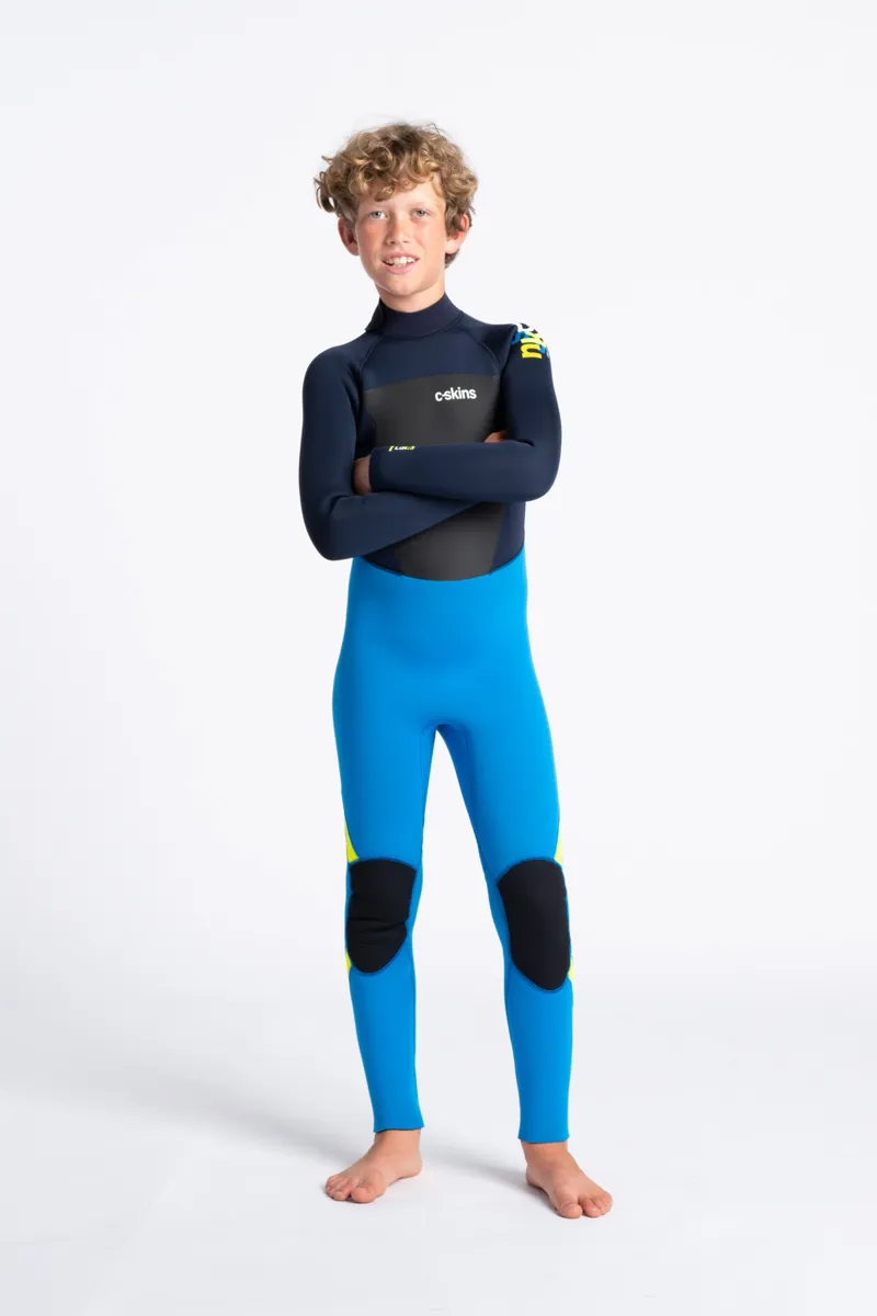 C-Skins Junior Legend 4/3 Back Zip Wetsuit Cyan/Slate