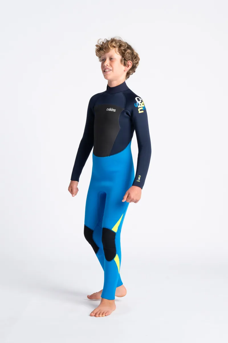 C-Skins Junior Legend 4/3 Back Zip Wetsuit Cyan/Slate-5
