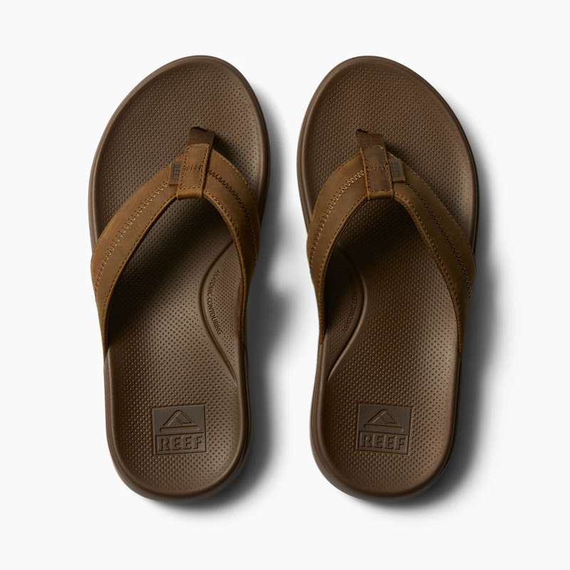 Reef Cushion Phantom 2.0 Leather Toffee Flip Flops-3