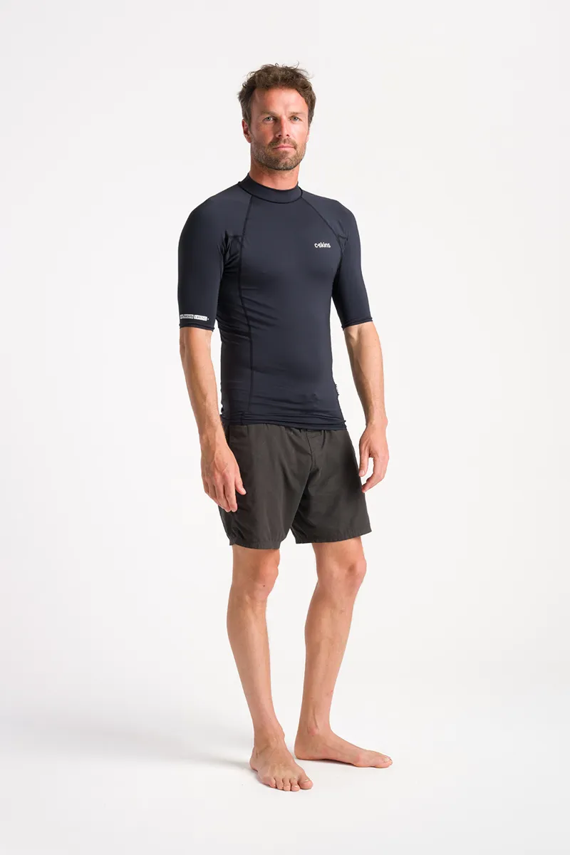 C-Skins NuWave UV Basics Mens Short Sleeve Rash Vest Black