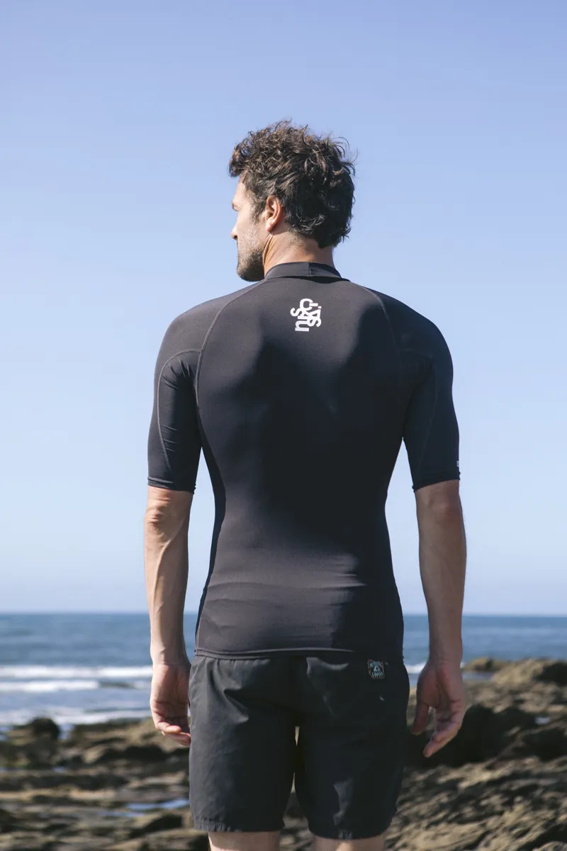 C-Skins NuWave UV Basics Mens Short Sleeve Rash Vest Black-4