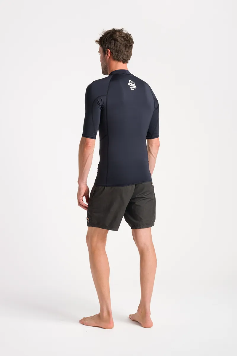 C-Skins NuWave UV Basics Mens Short Sleeve Rash Vest Black-1